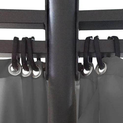 vidaXL Gazebo with Curtains Round 3.5x2.7 m Anthracite by vidaXL