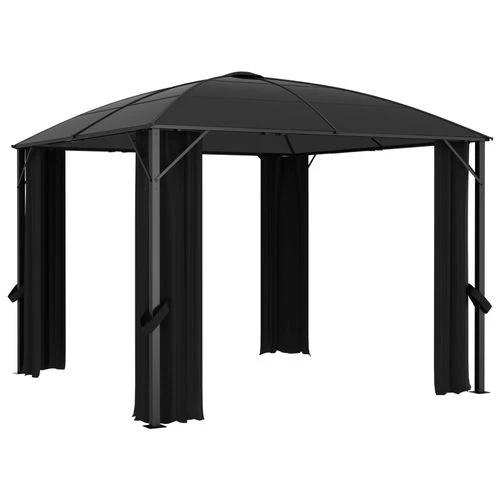 vidaXL Gazebo with Curtains 300x300x265 cm Anthracite - Gazebos