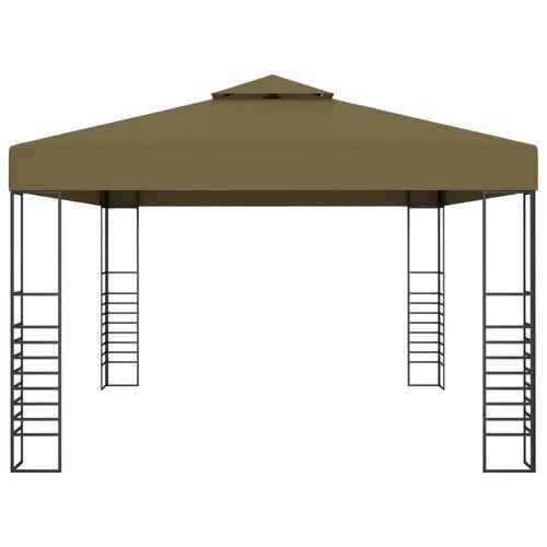Gazebo with LED String Lights 3x4 m Taupe by vidaXL