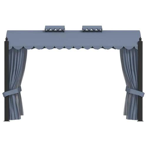 vidaXL Gazebo with Curtains 3x4 m Anthracite Steel by vidaXL