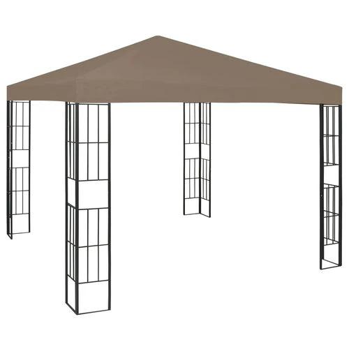 vidaXL Gazebo with LED String Lights 3x3 m Taupe by vidaXL