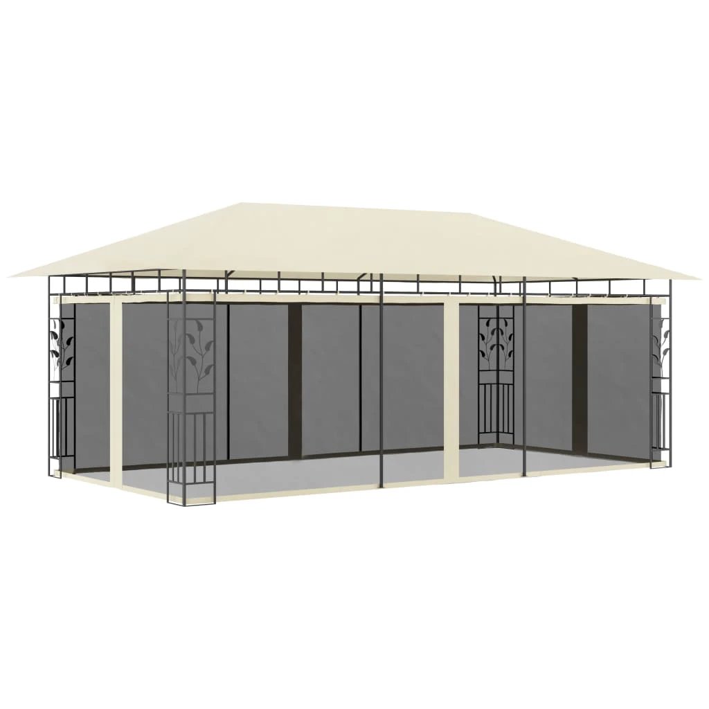 vidaXL Gazebo with Mosquito Net 3x3x2.73 m Cream 180 g/m² - Gazebos