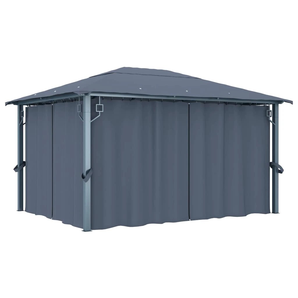 vidaXL Gazebo with Curtain 300x300 cm Cream Aluminium by vidaXL