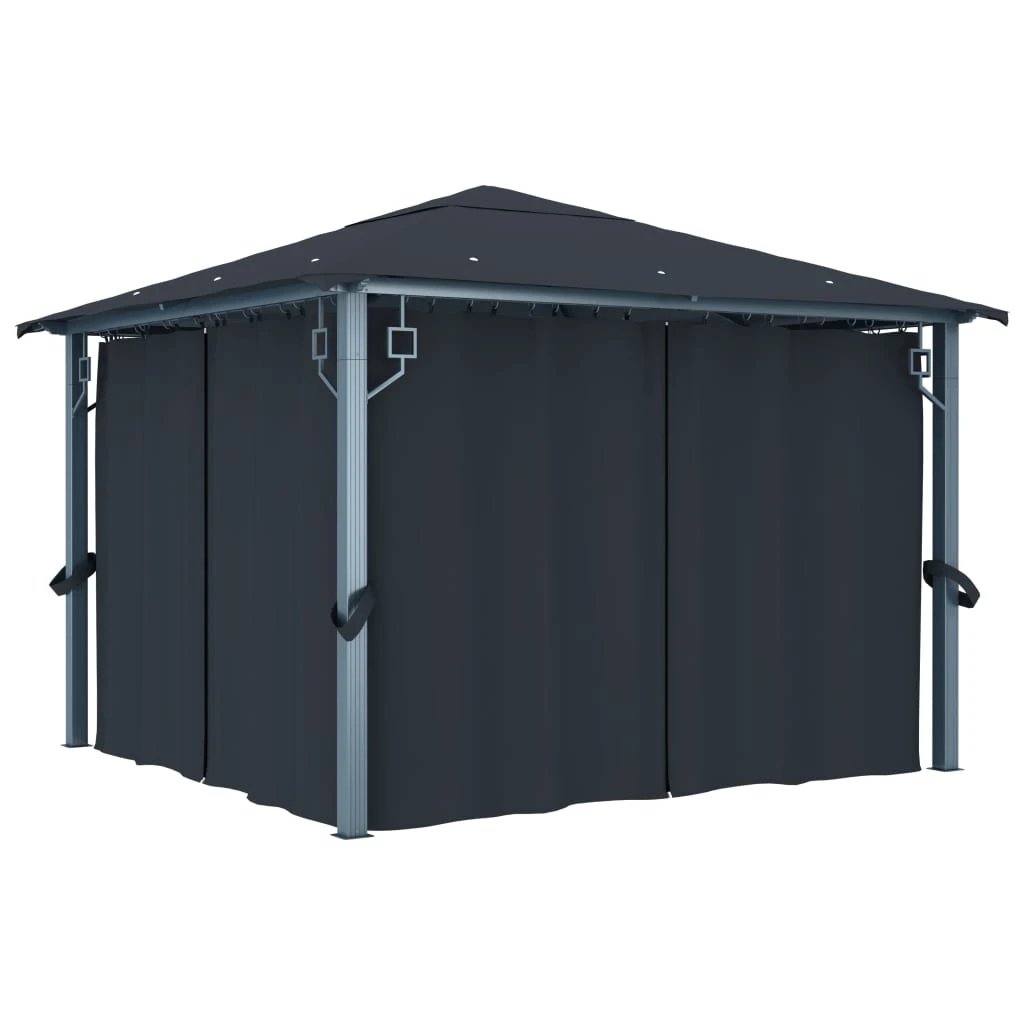 vidaXL Gazebo with Curtain 300x300 cm Cream Aluminium by vidaXL