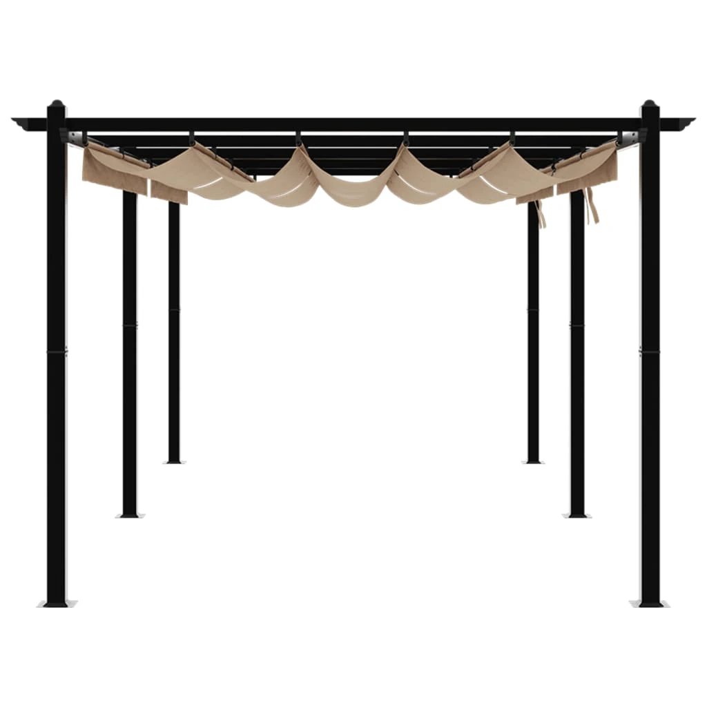 vidaXL Garden Gazebo with Retractable Roof Cream 3x6 m Aluminium by vidaXL