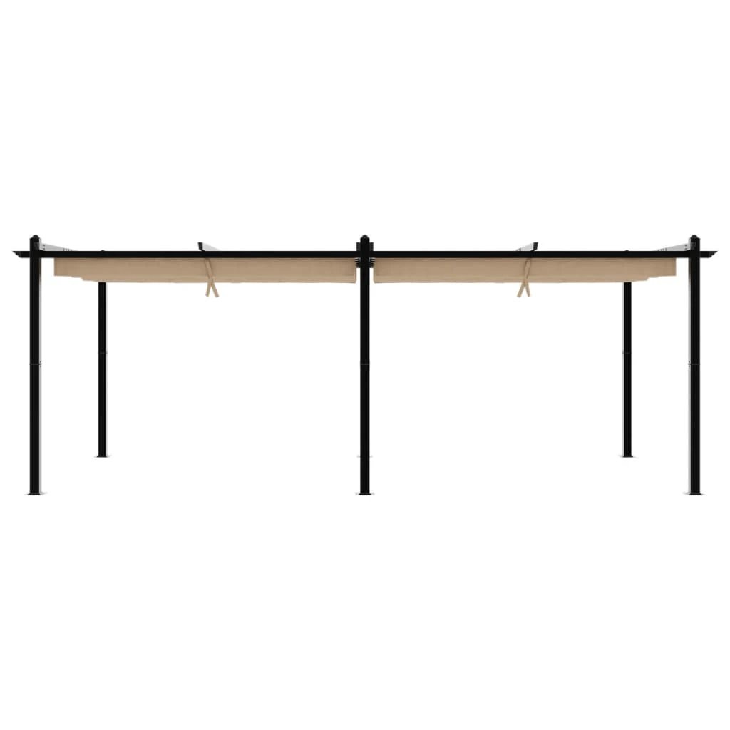 vidaXL Garden Gazebo with Retractable Roof Cream 3x6 m Aluminium by vidaXL