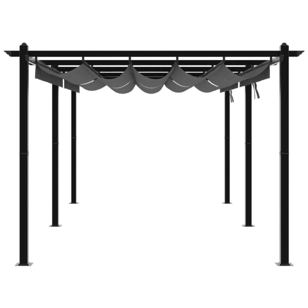 vidaXL Garden Gazebo with Retractable Roof Cream 3x6 m Aluminium by vidaXL