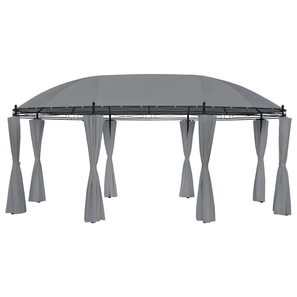 vidaXL Gazebo with Curtains 520x349x255 cm Anthracite - Gazebos