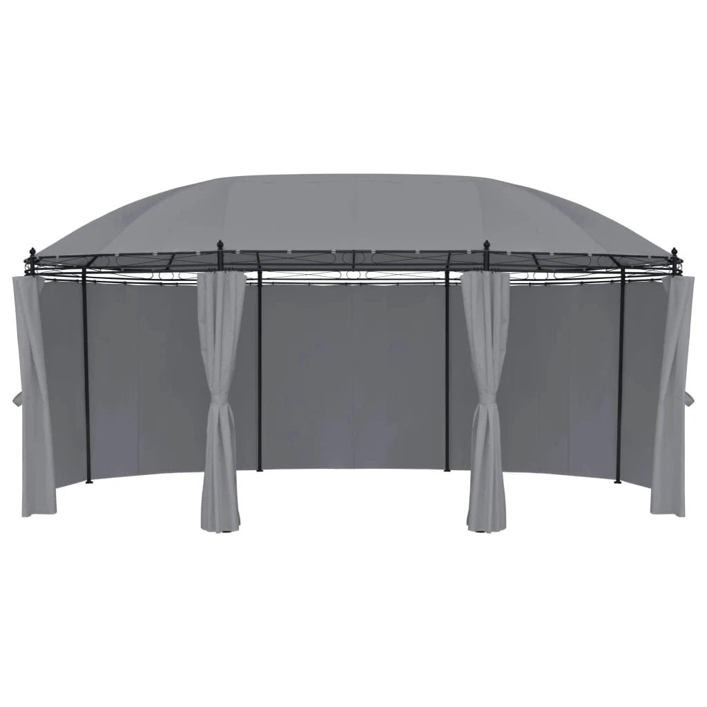 vidaXL Gazebo with Curtains 520x349x255 cm Anthracite - Gazebos