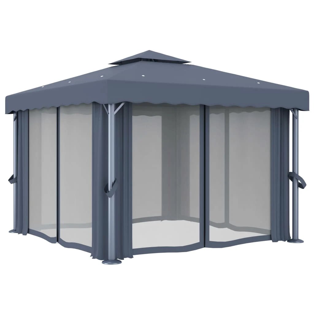 vidaXL vidaXL Gazebo with Curtain 4x3 m Cream White Aluminium - Gazebos