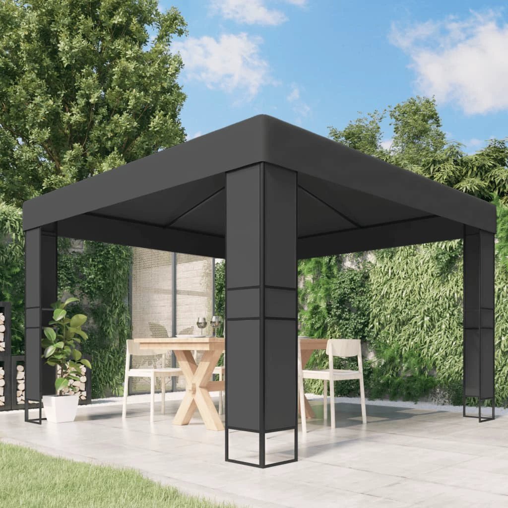 vidaXL Gazebo with Double Roof 3x3 m White - Gazebos