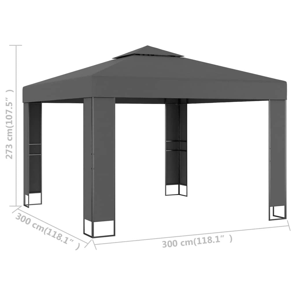 vidaXL Gazebo with Double Roof 3x3 m White - Gazebos
