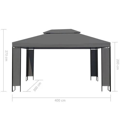 vidaXL Gazebo Anthracite 300x400 cm - Gazebos