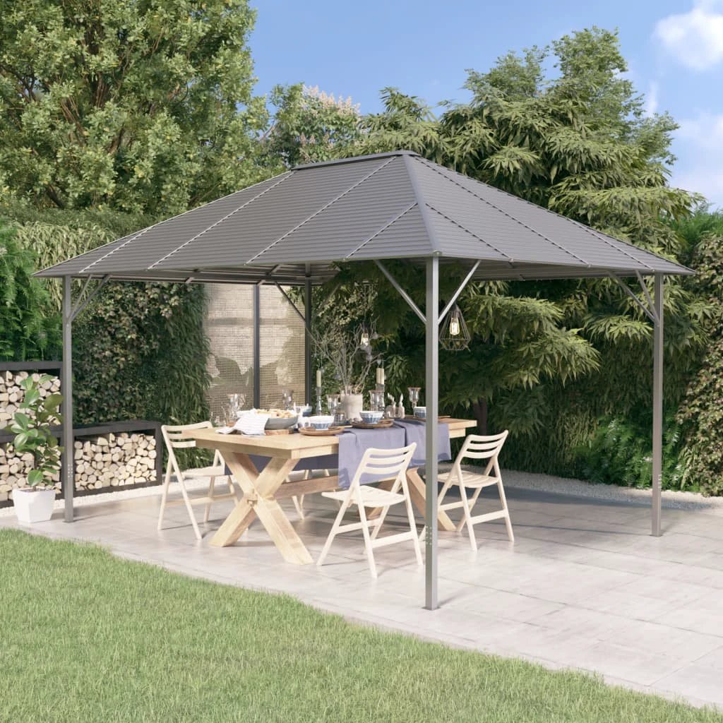 Gazebo with Roof 3x3 m Anthracite by vidaXL