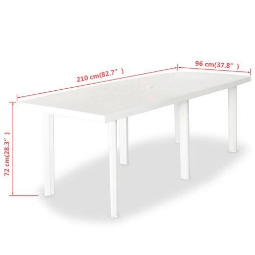 vidaXL vidaXL Garden Table White 101x68x72 cm Plastic -