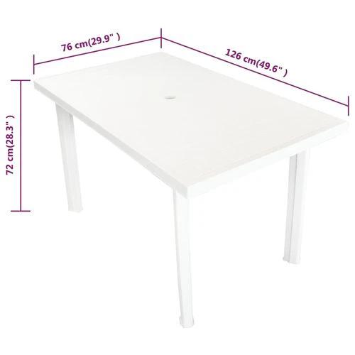 vidaXL vidaXL Garden Table White 101x68x72 cm Plastic -