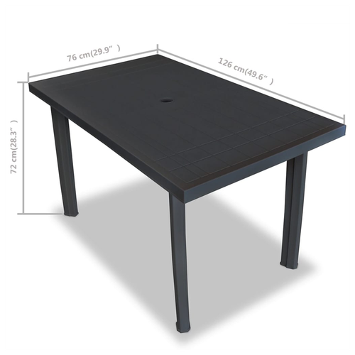 vidaXL Garden Table White 101x68x72 cm Plastic by vidaXL