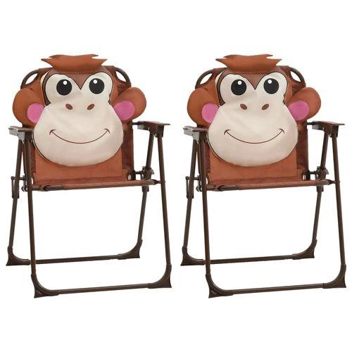 vidaXL 3 Piece Kids' Garden Bistro Set with Parasol Brown -