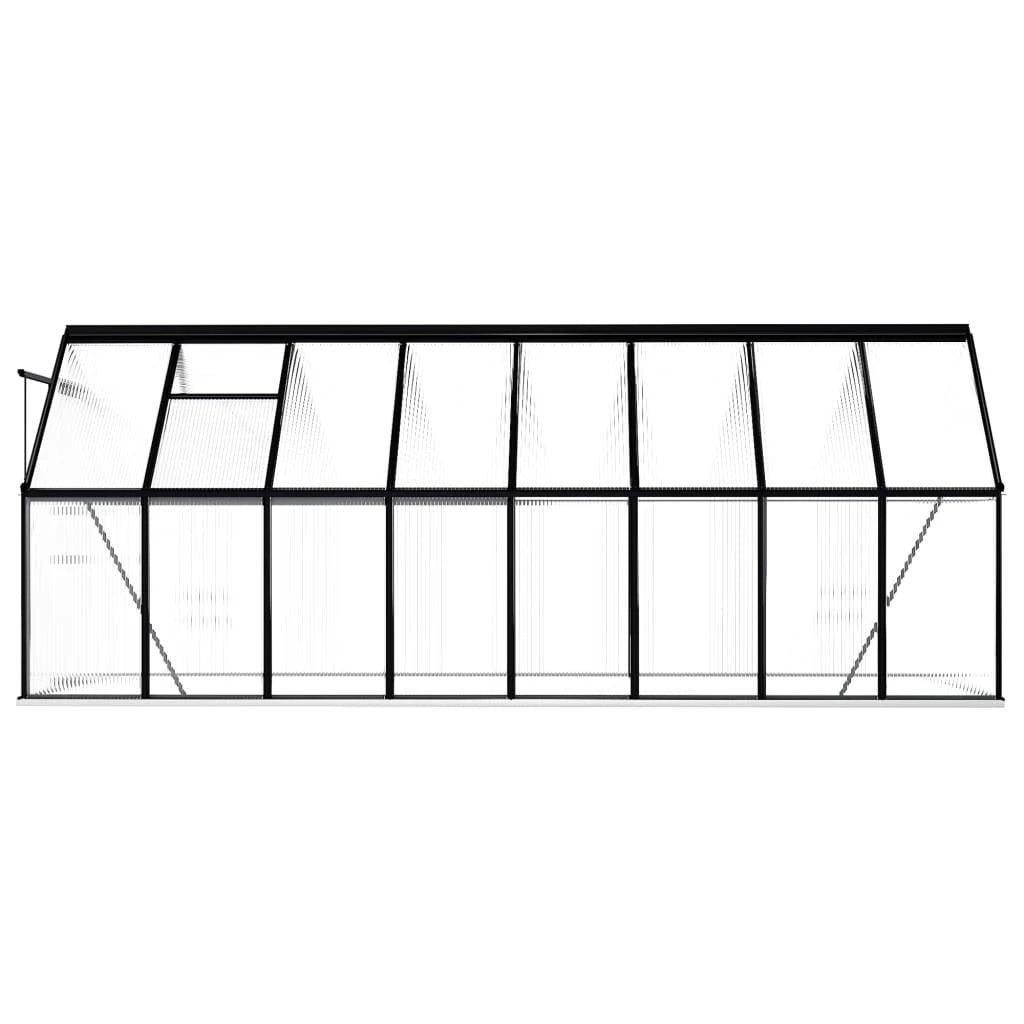 vidaXL vidaXL Greenhouse with Base Frame Anthracite Aluminium 3.61 m² - Greenhouse