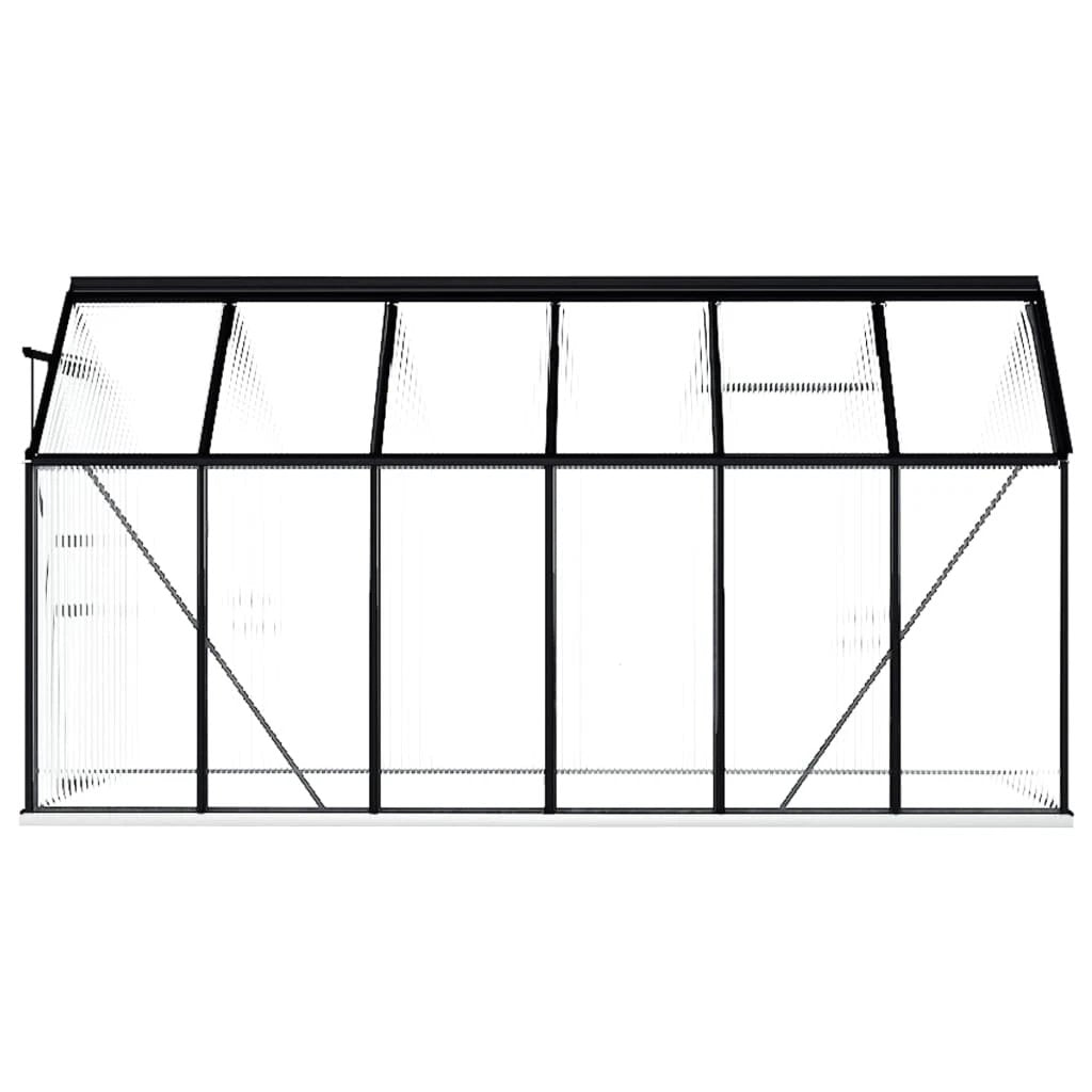 vidaXL Greenhouse with Base Frame Anthracite Aluminium 3.61 m² by vidaXL
