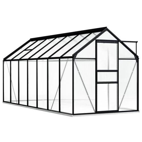 vidaXL vidaXL Greenhouse with Base Frame Anthracite Aluminium 3.61 m² - Greenhouse