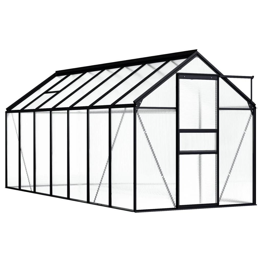 vidaXL Greenhouse Anthracite Aluminium 3.61 m² by vidaXL