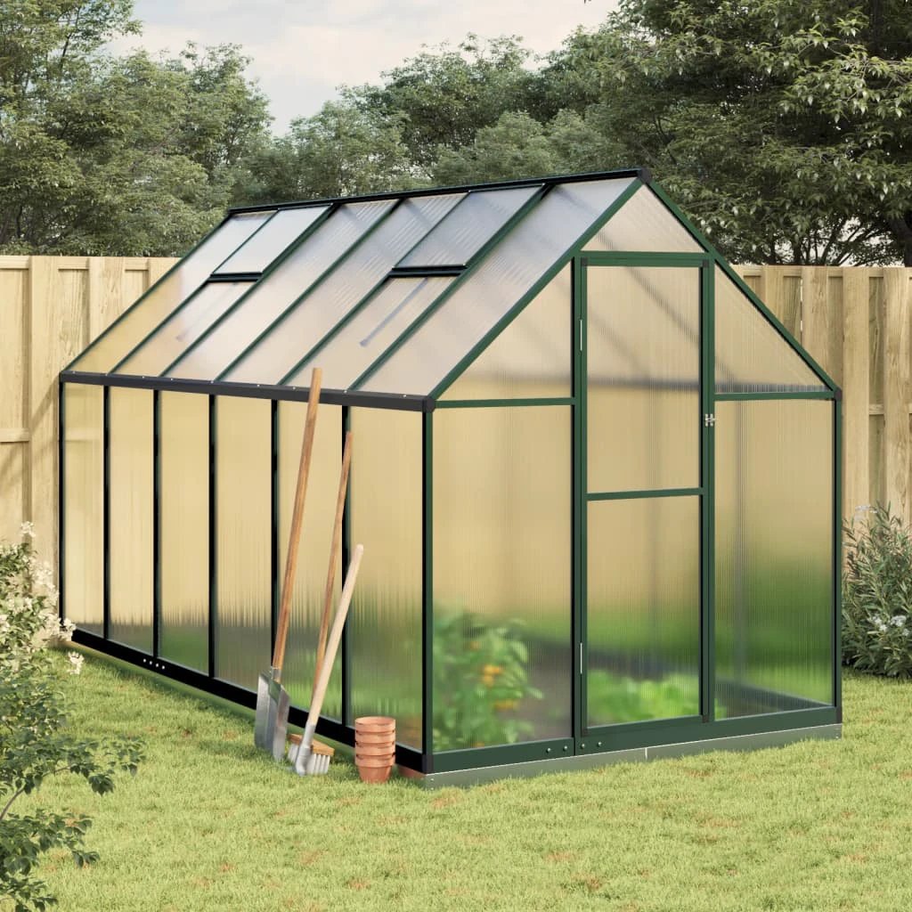 vidaXL Greenhouse with Base Frame Silver 224x169x202 cm Aluminium - Greenhouse
