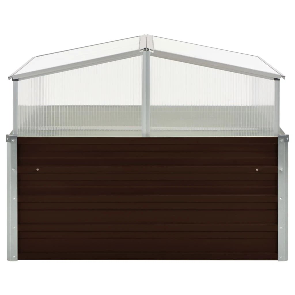 vidaXL Greenhouse Brown 100x100x85 cm Galvanised Steel by vidaXL