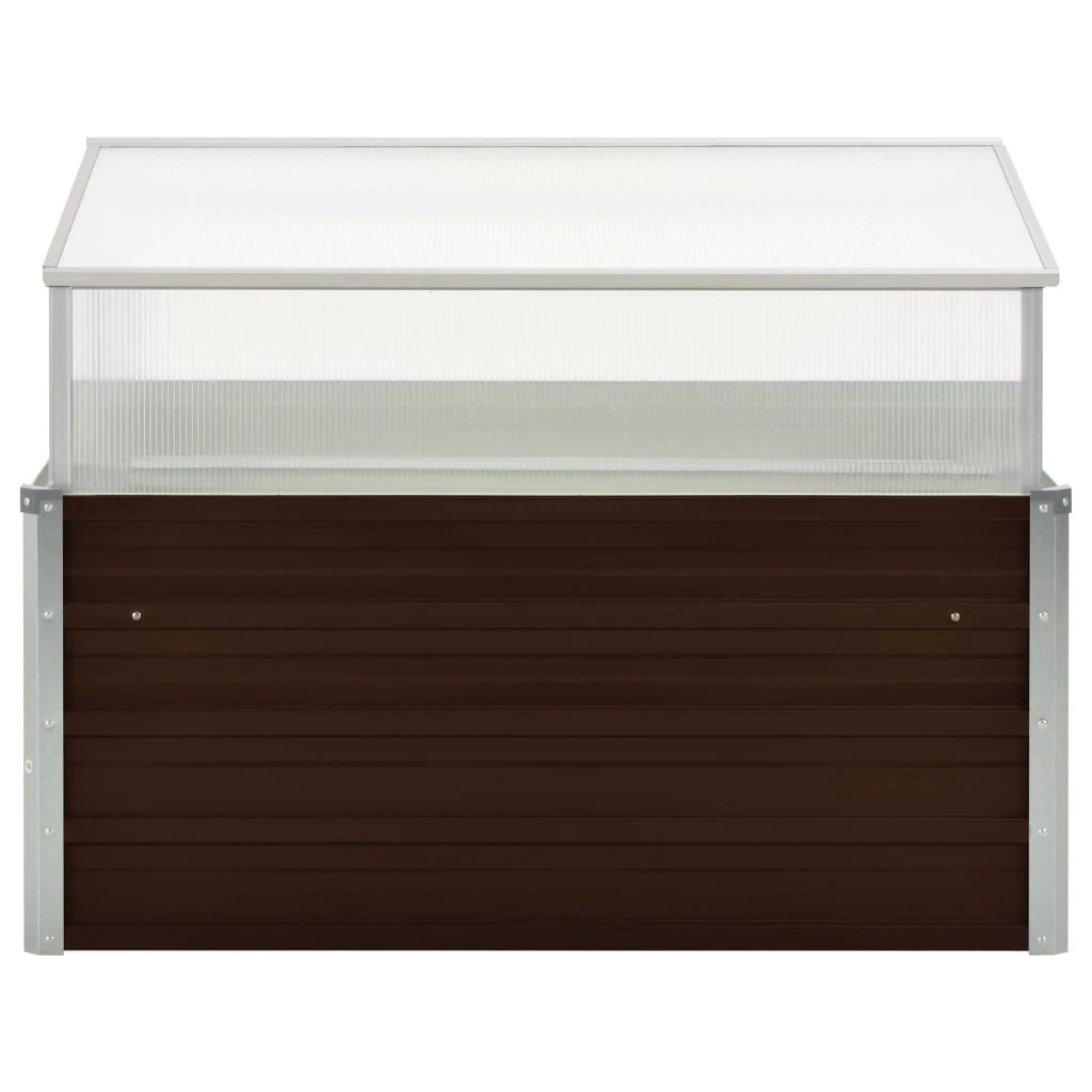 vidaXL Greenhouse Brown 100x100x85 cm Galvanised Steel by vidaXL