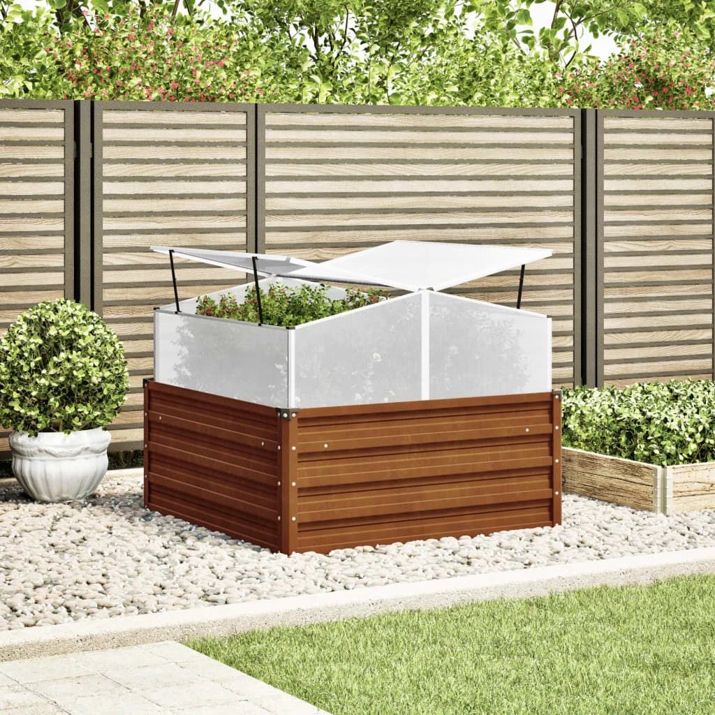 vidaXL vidaXL Greenhouse Brown 100x100x85 cm Galvanised Steel - Greenhouse