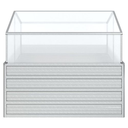 vidaXL Garden Raised Bed with Greenhouse 100x100x85 cm Silver by vidaXL