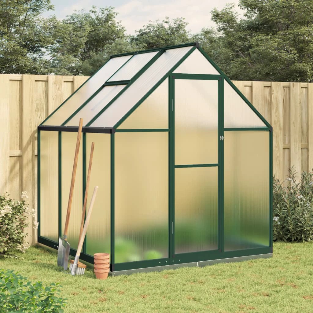 vidaXL Greenhouse with Base Frame Silver 169x58x195 cm Aluminium - Greenhouse