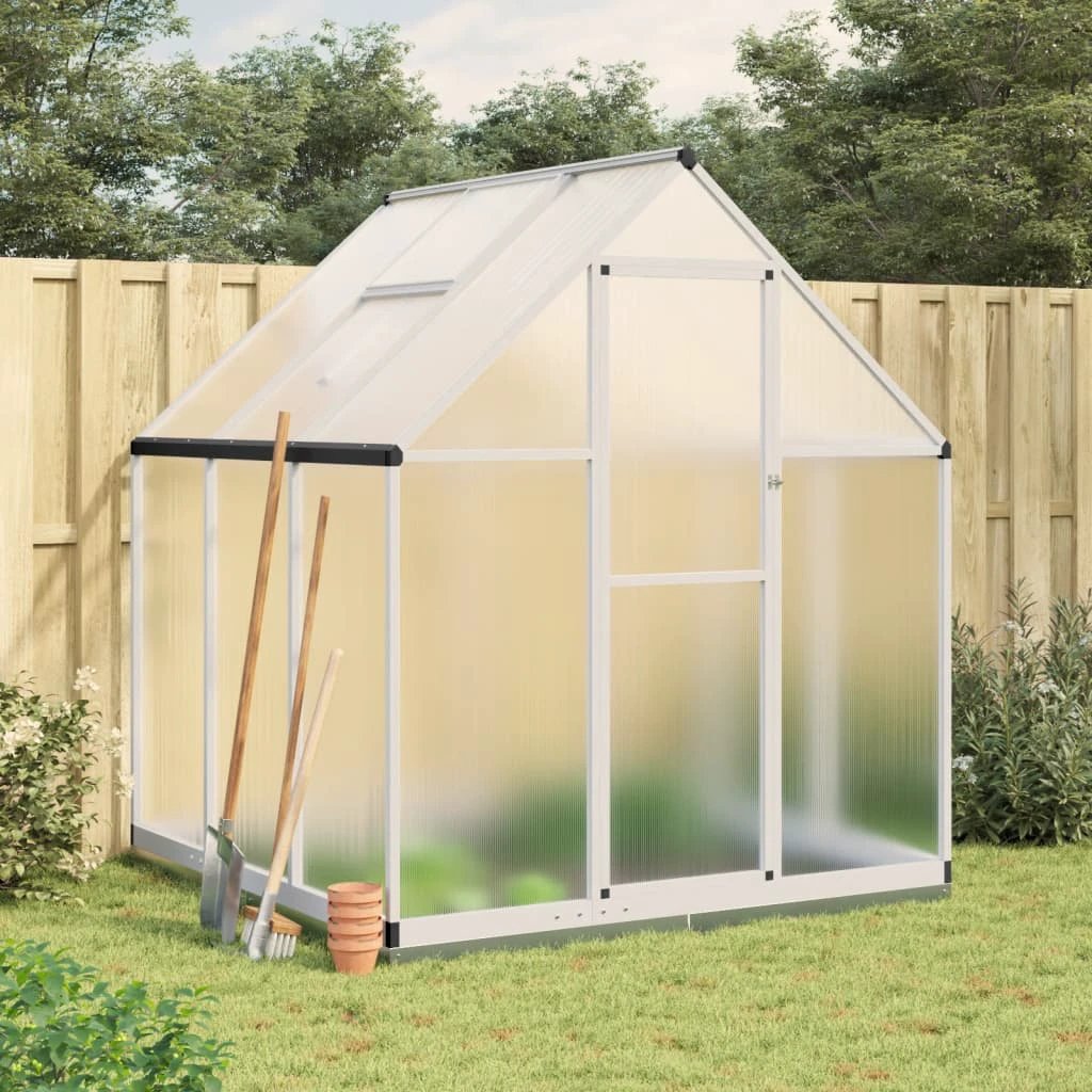vidaXL Greenhouse with Base Frame Silver 169x58x195 cm Aluminium - Greenhouse