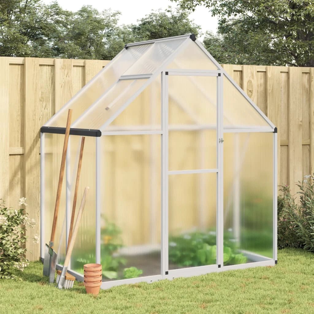 vidaXL Greenhouse with Base Frame Silver 169x58x195 cm Aluminium by vidaXL