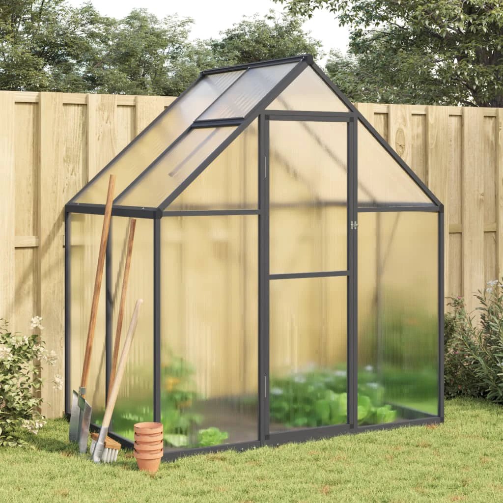 vidaXL Greenhouse with Base Frame Silver 169x58x195 cm Aluminium by vidaXL