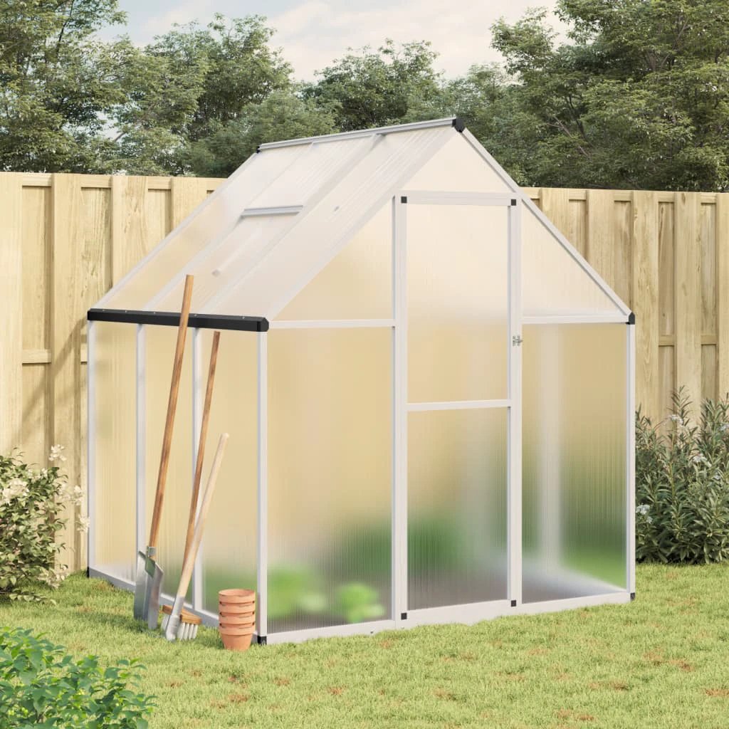 vidaXL Greenhouse with Base Frame Silver 169x58x195 cm Aluminium by vidaXL