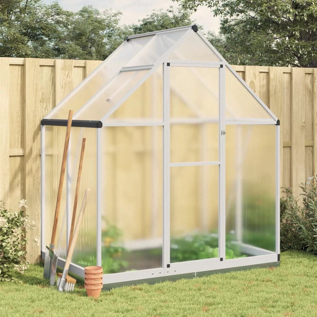 vidaXL Greenhouse with Base Frame Silver 169x58x195 cm Aluminium by vidaXL