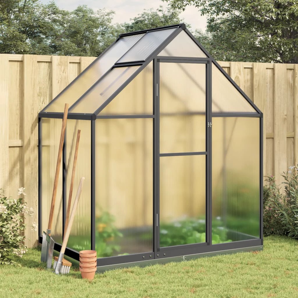 vidaXL Greenhouse with Base Frame Silver 169x58x195 cm Aluminium by vidaXL