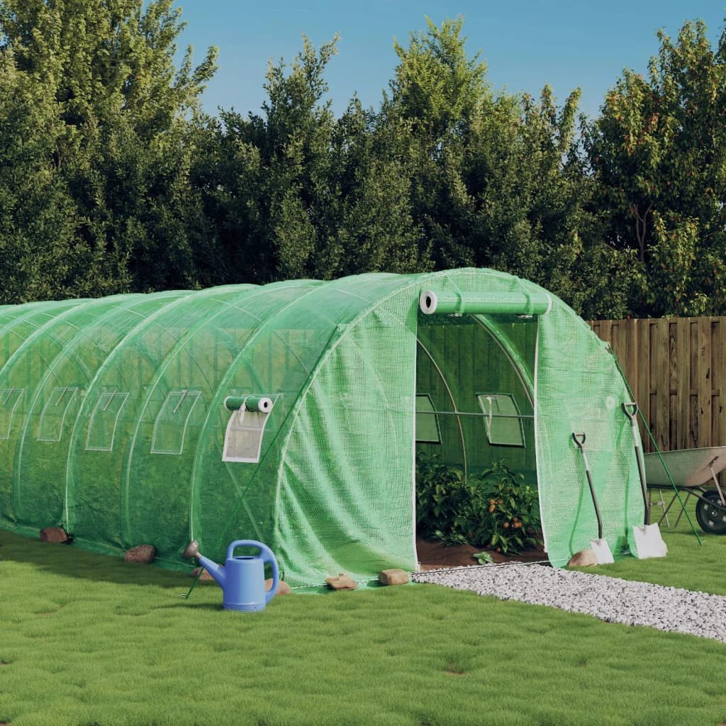 vidaXL Greenhouse with Steel Frame Green 6 m² 3x2x2 m by vidaXL