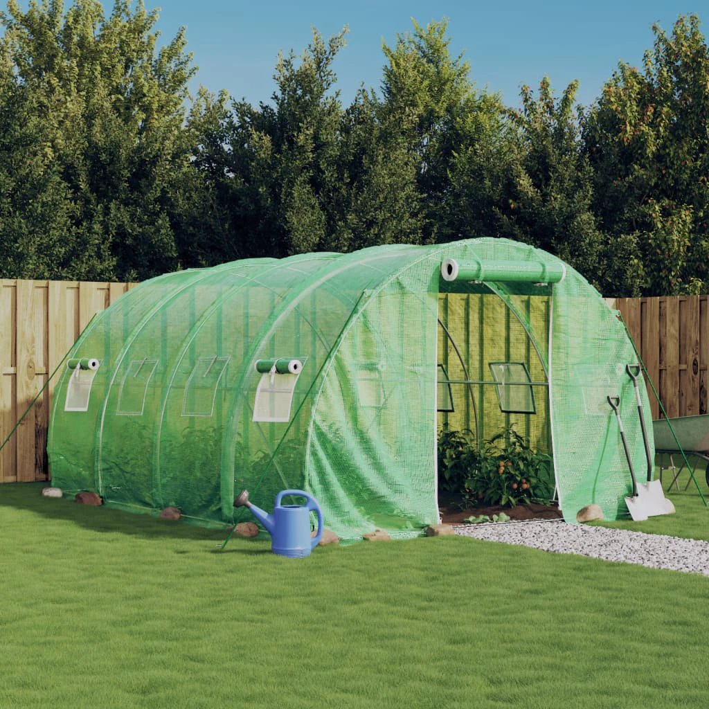vidaXL Greenhouse with Steel Frame Green 6 m² 3x2x2 m - Greenhouse
