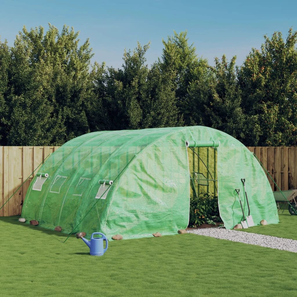 vidaXL Greenhouse with Steel Frame Green 10 m² 5x2x2.3 m by vidaXL