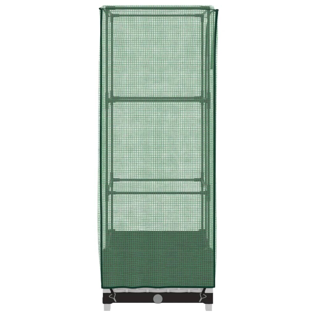 vidaXL Raised Bed with Greenhouse Cover Rattan Look 40x40x123 cm by vidaXL