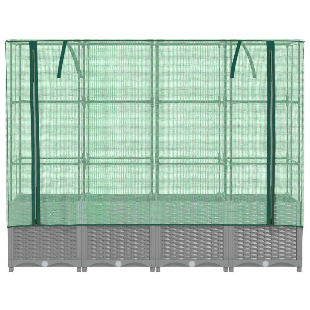 vidaXL Raised Bed with Greenhouse Cover Rattan Look 40x40x123 cm by vidaXL