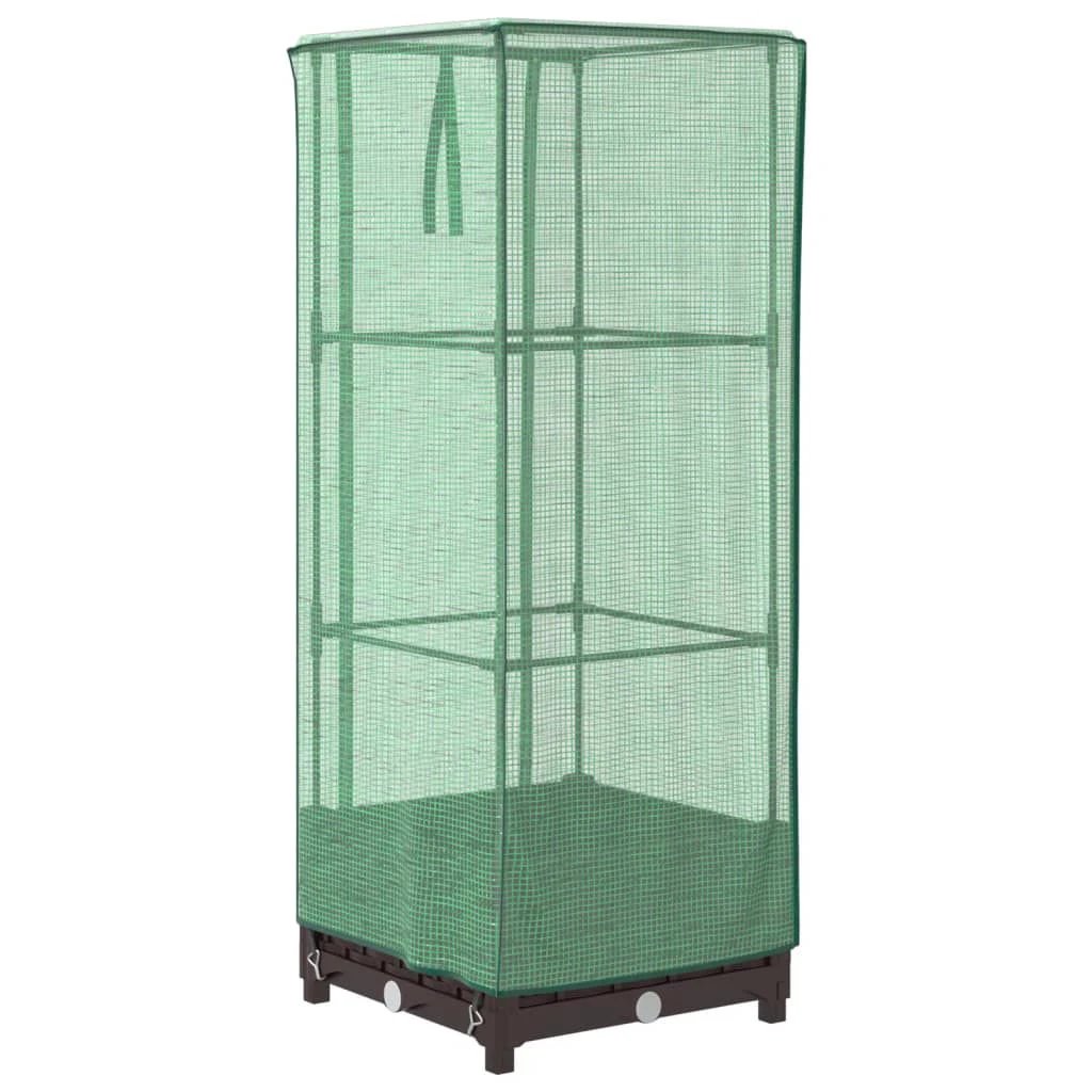 vidaXL vidaXL Raised Bed with Greenhouse Cover Rattan Look 40x40x123 cm - Greenhouse