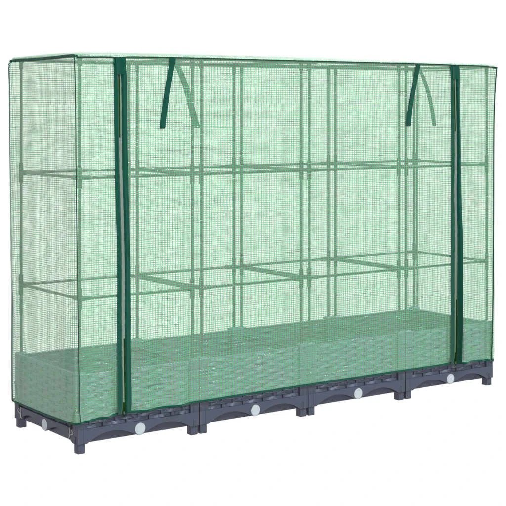 vidaXL vidaXL Raised Bed with Greenhouse Cover Rattan Look 40x40x123 cm - Greenhouse