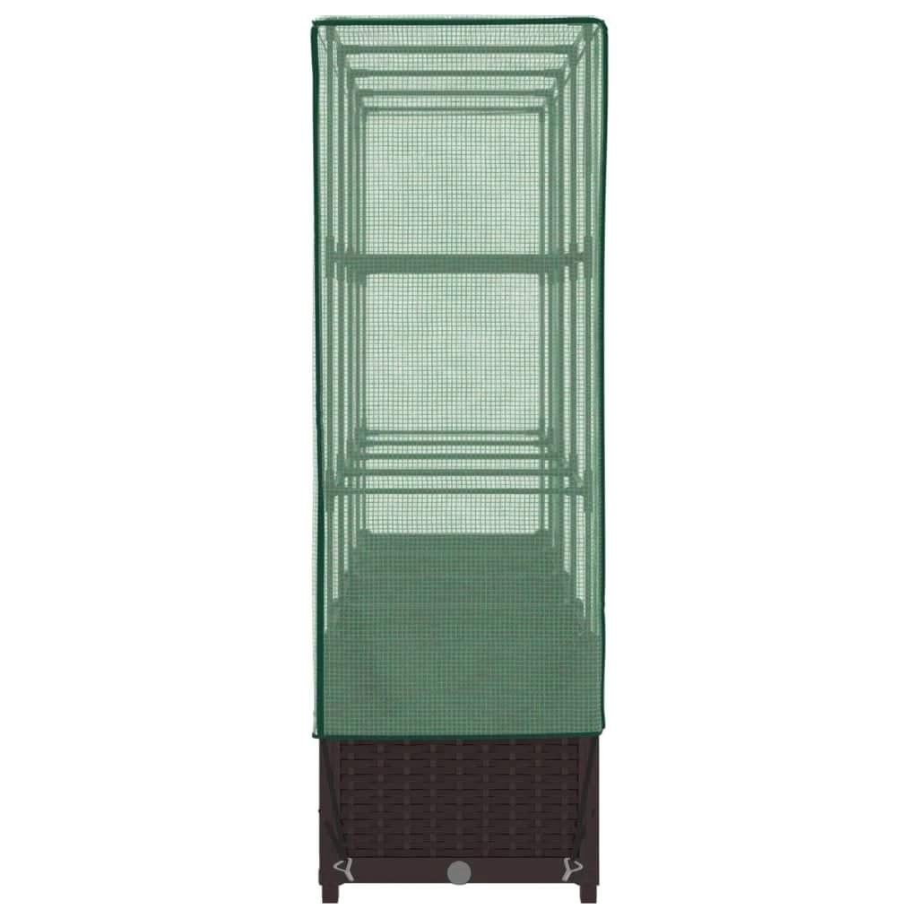 vidaXL vidaXL Raised Bed with Greenhouse Cover Rattan Look 40x40x123 cm - Greenhouse