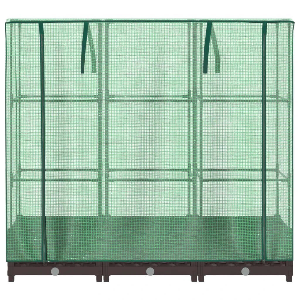 vidaXL Raised Bed with Greenhouse Cover Rattan Look 40x40x123 cm by vidaXL