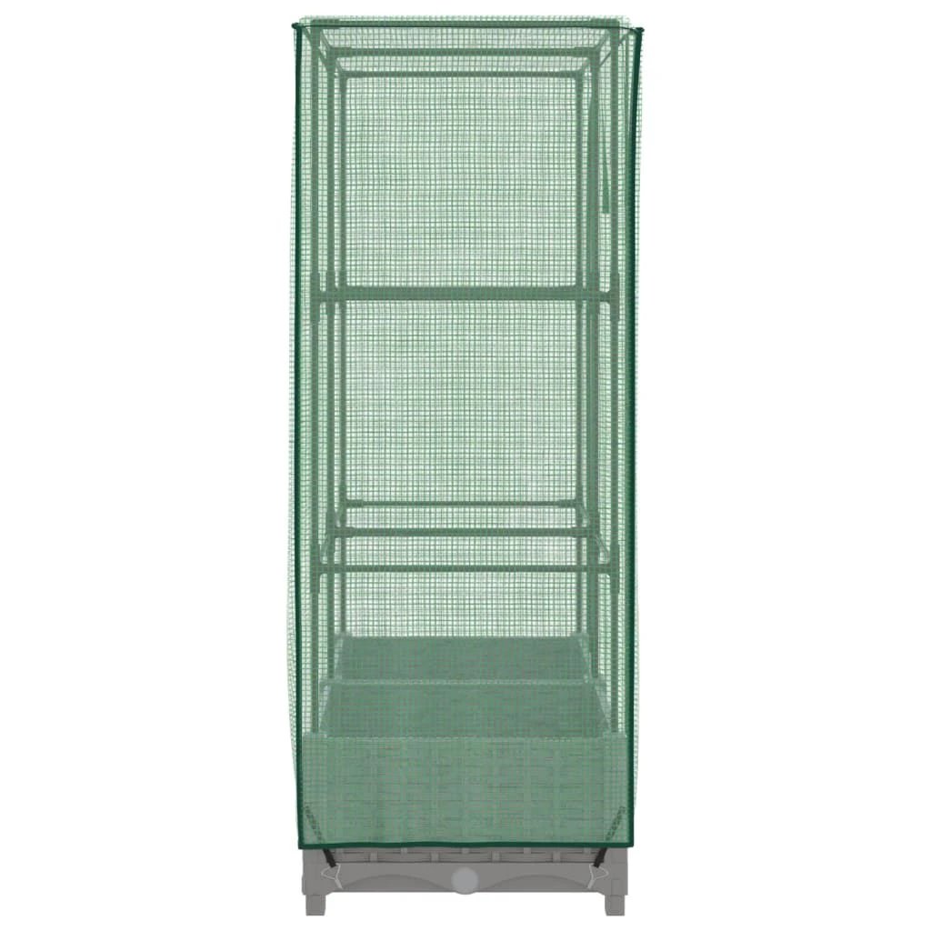 vidaXL Raised Bed with Greenhouse Cover Rattan Look 40x40x123 cm by vidaXL