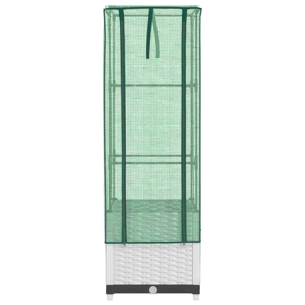 vidaXL Raised Bed with Greenhouse Cover Rattan Look 40x40x123 cm by vidaXL