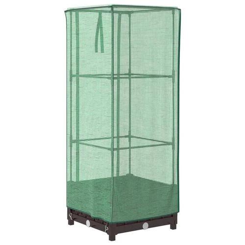 vidaXL vidaXL Raised Bed with Greenhouse Cover Rattan Look 40x40x123 cm - Greenhouse
